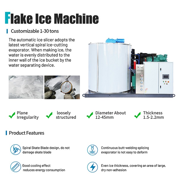 Icemedal Machine industrielle de flocon de glace de 5 tonnes avec refroidissement par eau/refroidissement par air