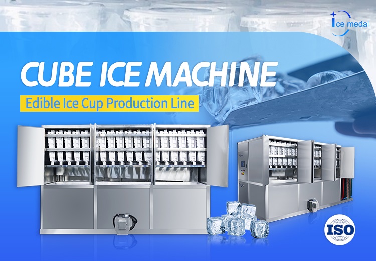 Machine de glace du cube industriel