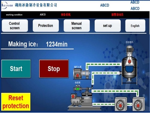 système de contrôle automatique de machine à flocons de glace