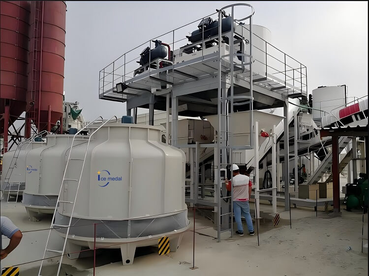 machine à glace en écailles pour le refroidissement du béton