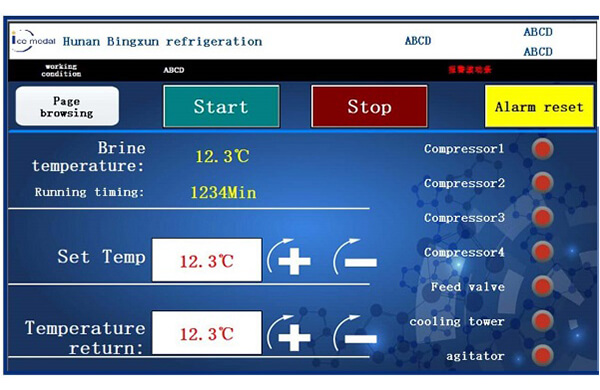 système de contrôle du fabricant de machine à blocs de glace