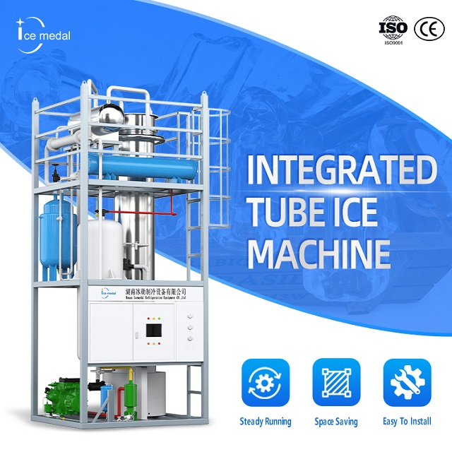 Icemédal personnalisé 30 tonnes par jour Industrial intégré tube de glace de glace Machine d'usine avec CE