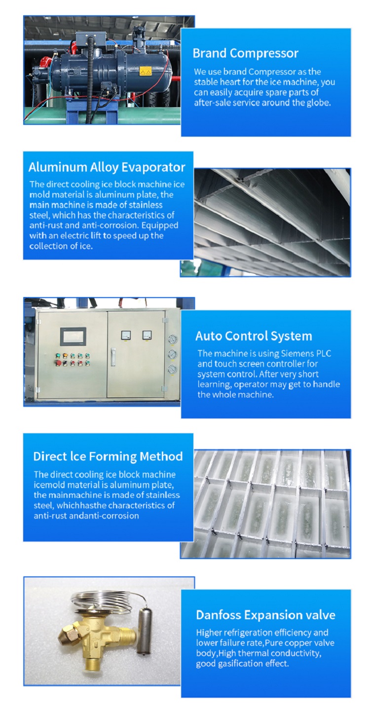 Détails de la machine de bloc de glace directe