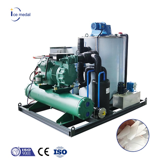 Icemedal Machine industrielle de flocon de glace de 5 tonnes avec refroidissement par eau/refroidissement par air