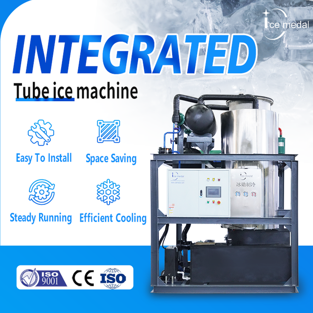 15T Machine de glace intégrée Indonésie Prix pour l'industrie de la transformation des aliments / boissons froides