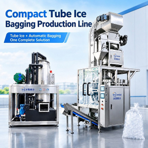 Ligne de production de glace en tube de 5 tonnes avec système d'emballage de glace automatique