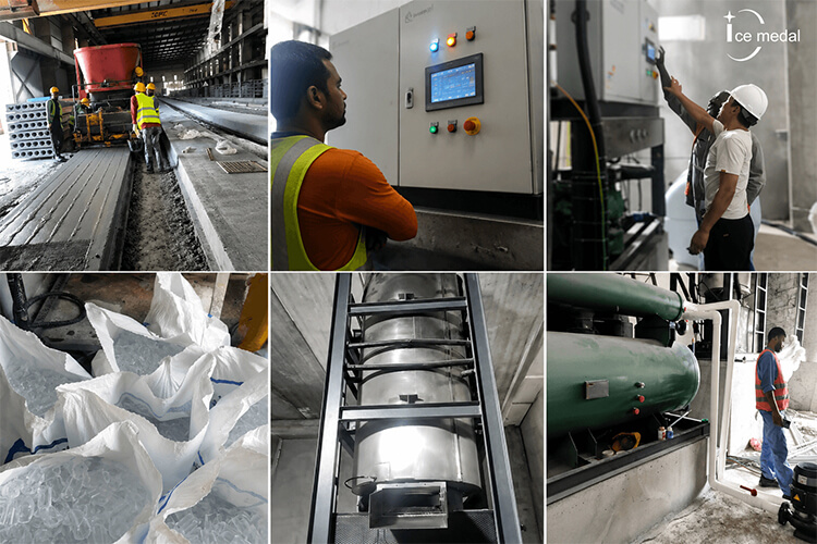 Solution de refroidissement du b&eacute;ton utilisant de la glace en tube en Arabie Saoudite.jpg