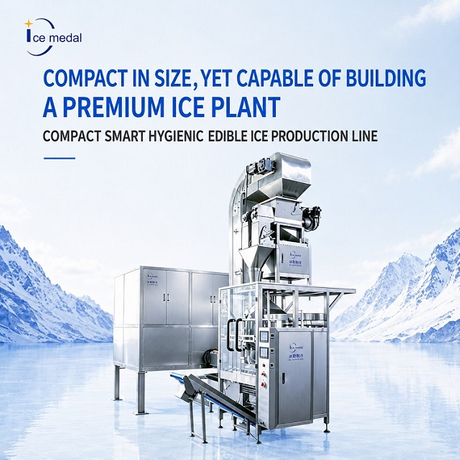 Chaîne de production compacte de glace comestible de cube de 5 tonnes/24H avec l'emballage automatique 