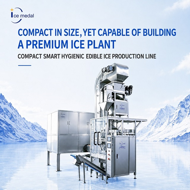 Chaîne de production compacte de glace comestible de cube de 5 tonnes/24H avec l'emballage automatique 